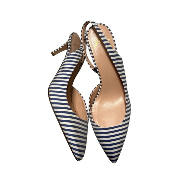 J.crew Colette Strappy slingback D’Orsay blue and white - Picture 1 of 5
